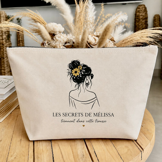 Grande pochette en coton personnalisée