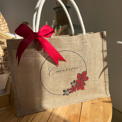 Cabas Aria - Fleur pailletée