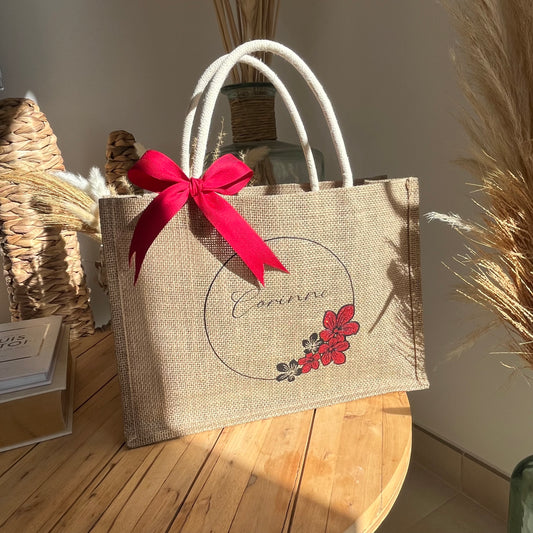 Cabas Aria - Fleur pailletée