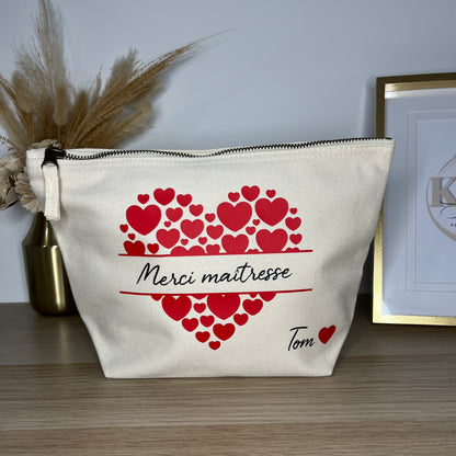 Grande pochette en coton personnalisée